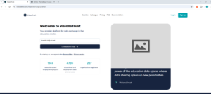Figure 3: Platform Registration Entry Page (Source: VisionsTrust)